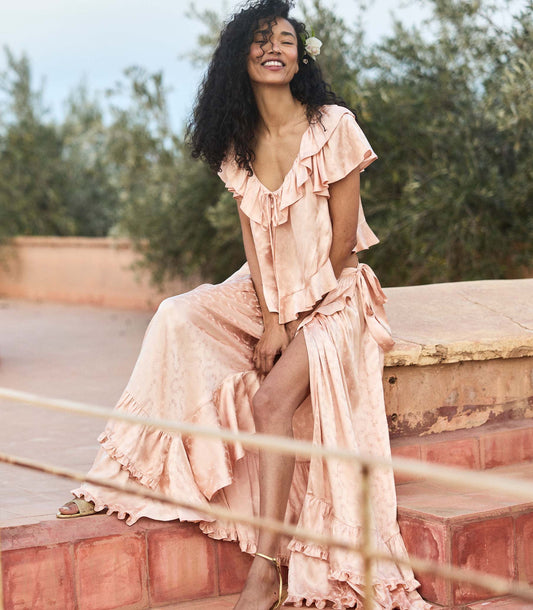 FLORIETTE TOP -- PEACH SORBET