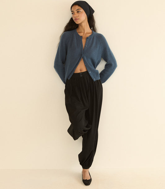 PEROLINE CASHMERE CARDIGAN -- BLUE STONE
